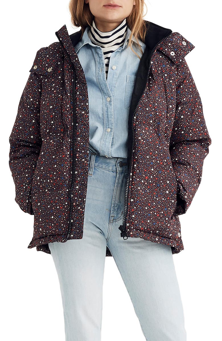 Madewell Starry Night Quilted Puffer Parka, Main, color, 