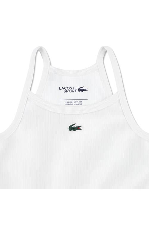 Lacoste Kids' Logo Rib Tank In White