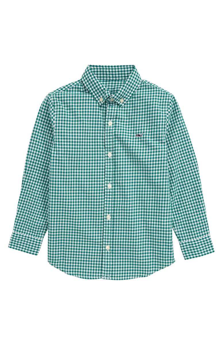 vineyard vines Arawak Gingham Button-Up Whale Shirt, Main, color, 