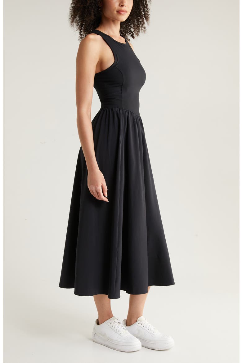 Effortless Cutout Back Hybrid Dress, Alternate, color, BLACK