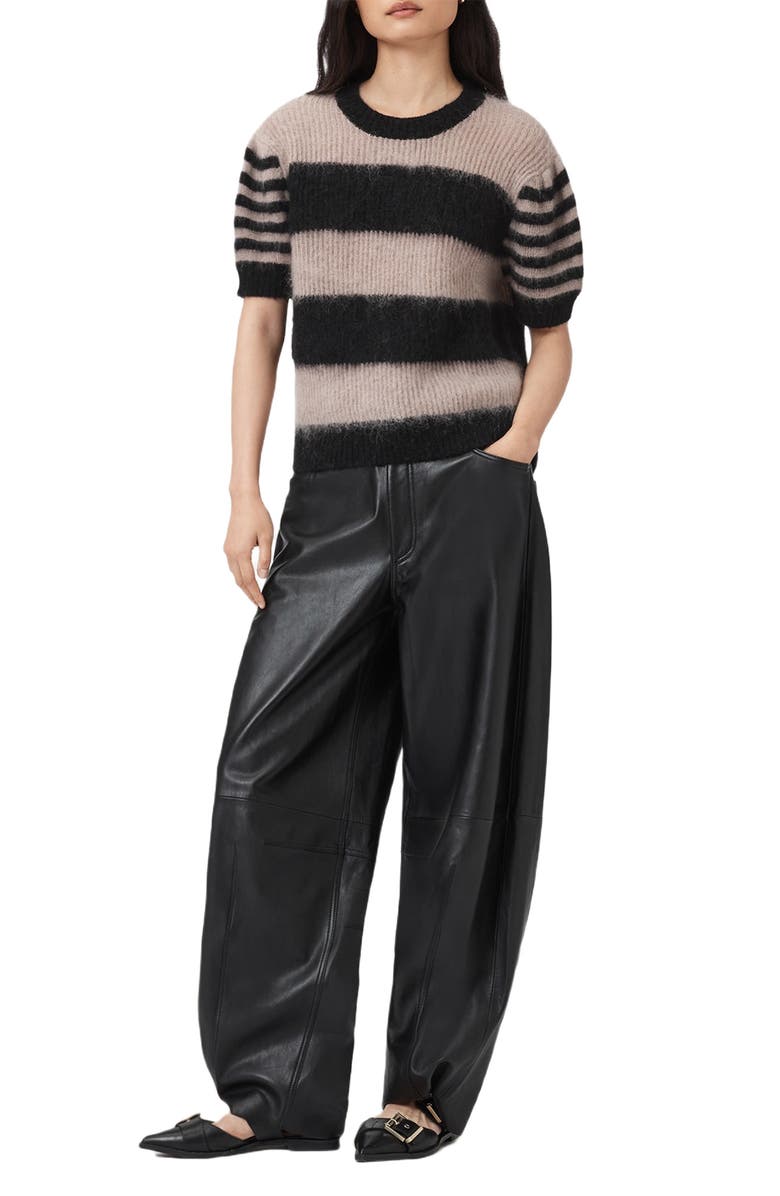 AllSaints Clem Stripe Puff Sleeve Wool & Mohair Blend Sweater, Alternate, color, 