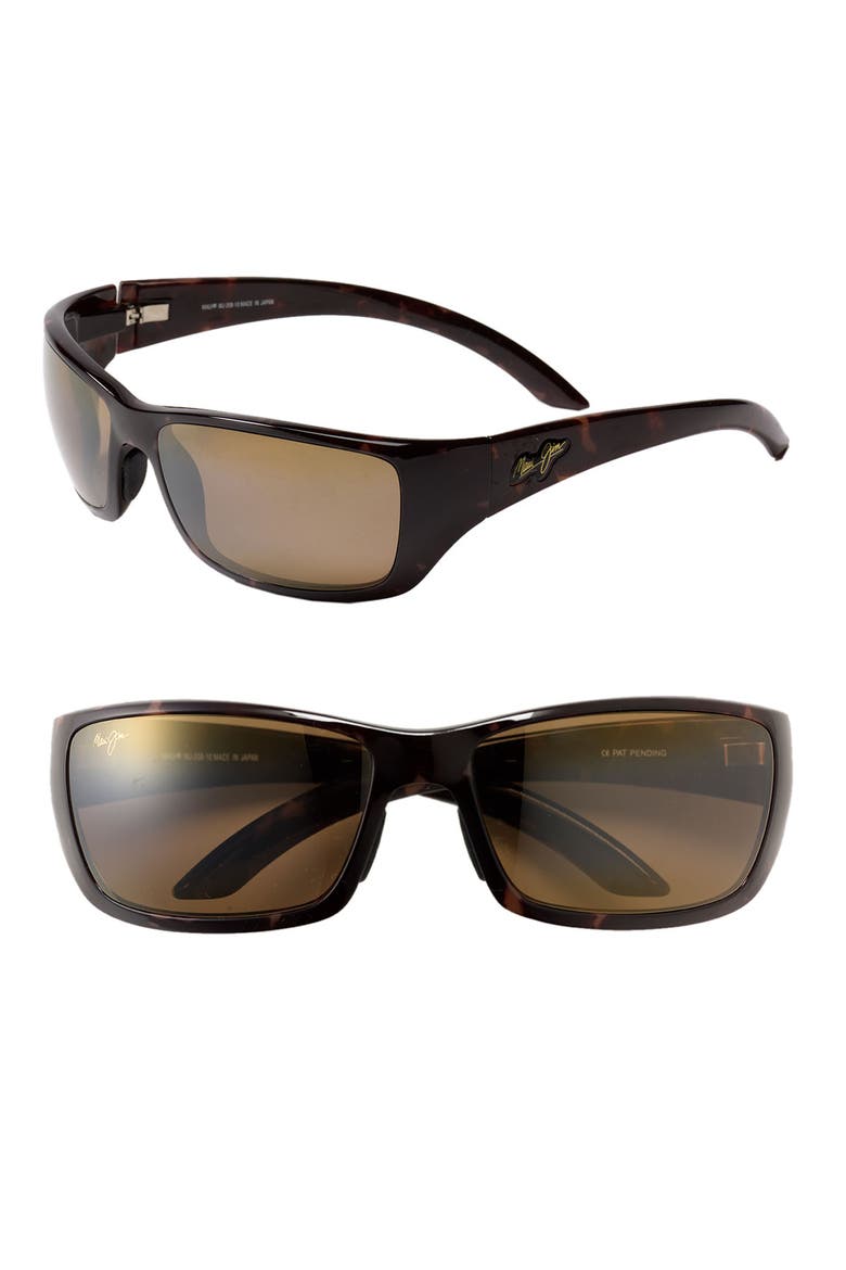 'Canoes - PolarizedPlus®2' Wrap Sunglasses, Main, color, TORTOISE