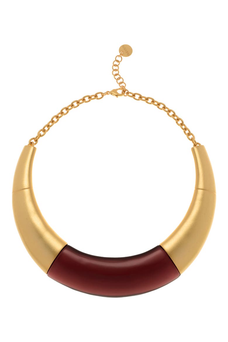 Paige Choker Necklace, Main, color, GOLD TONE / BURGUNDY