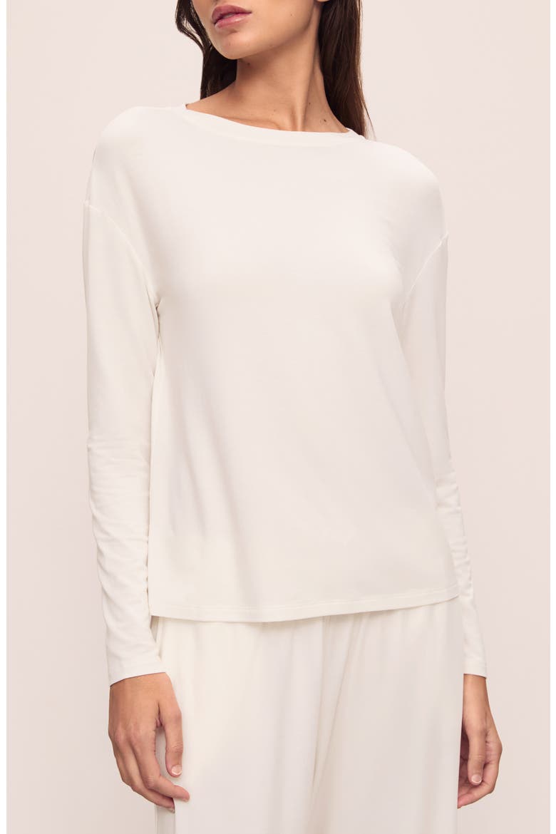 Gisele Stretch Modal Pajama Top, Main, color, IVORY