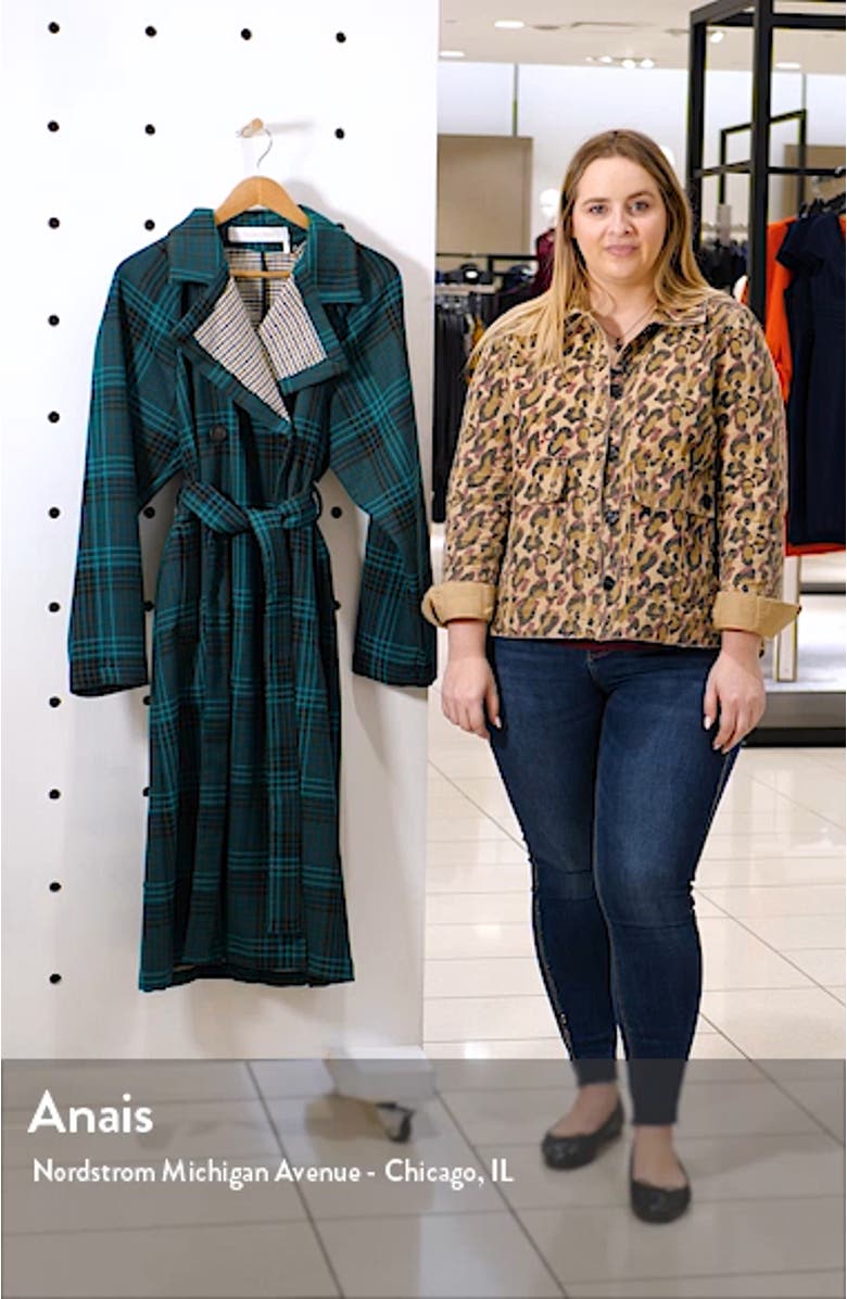 Belted Double Face Plaid Coat, sales video thumbnail