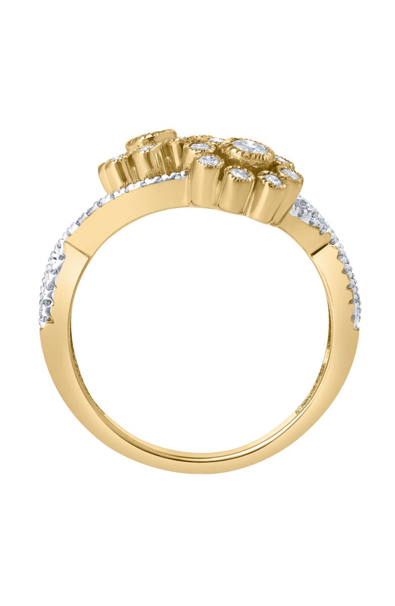 LuvMyJewelry Auralyn 0.50 Ct Natural Diamond Floral 10K Gold Ring, Alternate, color, 10K Yellow Gold