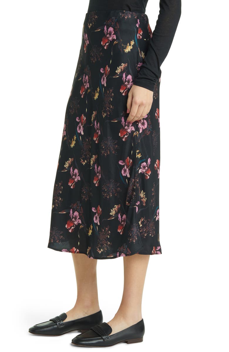 Madewell Layton Floral Midi Slip Skirt, Alternate, color, Surrelaist Floral True Black