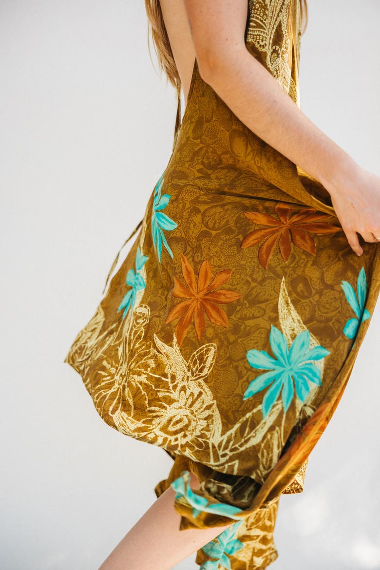 Classic Silk Dress Jori, Alternate, color, Gold