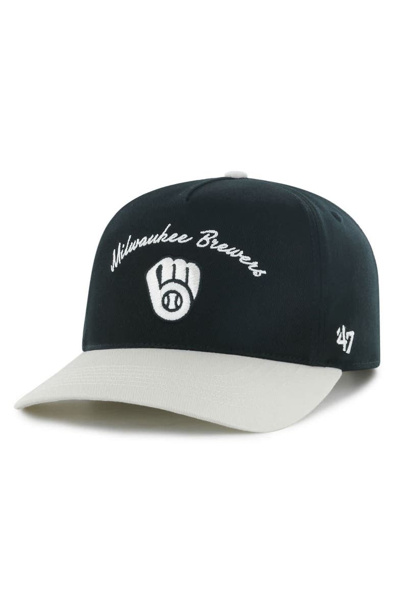 '47 Men's '47 Black Milwaukee Brewers Stable Hitch Adjustable Hat, Alternate, color, 