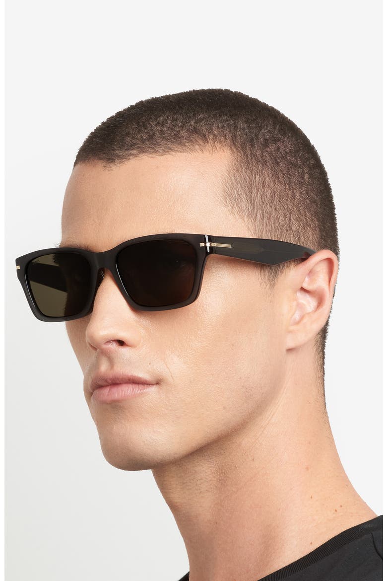 56mm Rectangular Sunglasses, Alternate, color, GREY GOLD/ GREY