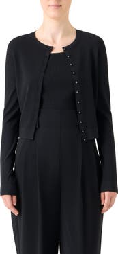 Akris punto Crop Crewneck Cardigan