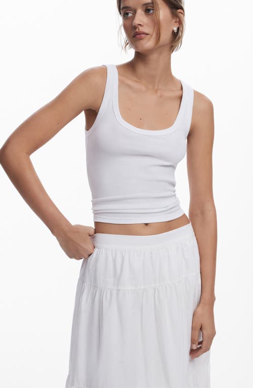 Desigual Embroidered Cotton Midi Skirt In White