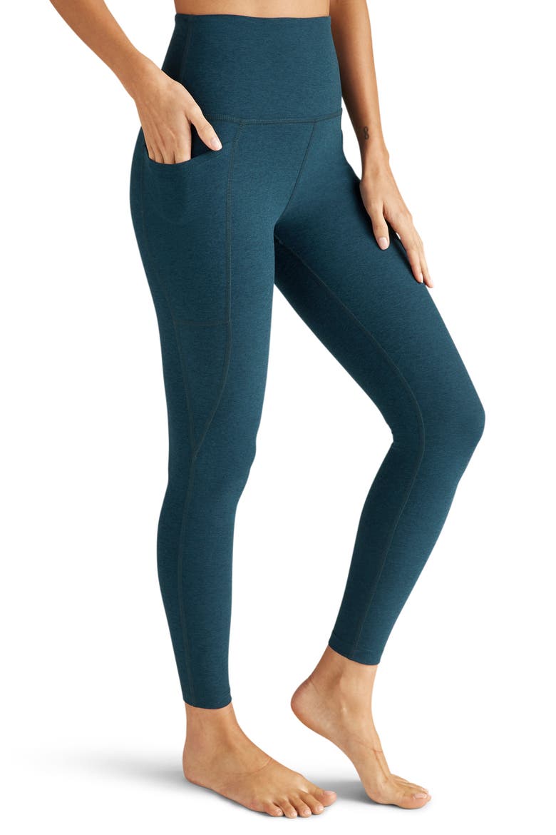 Everyday Space Dye High Waist Pocket Leggings, Alternate, color, BLUE GEM HEATHER