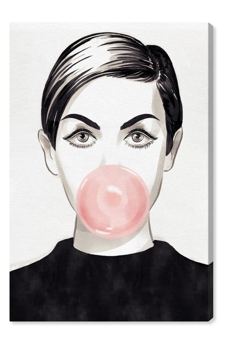 Oliver Gal Bubblegum Idol Canvas Wall Art, Main, color,