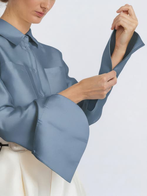 Alas Silk-wool Blend Fitted Shirt In Blue