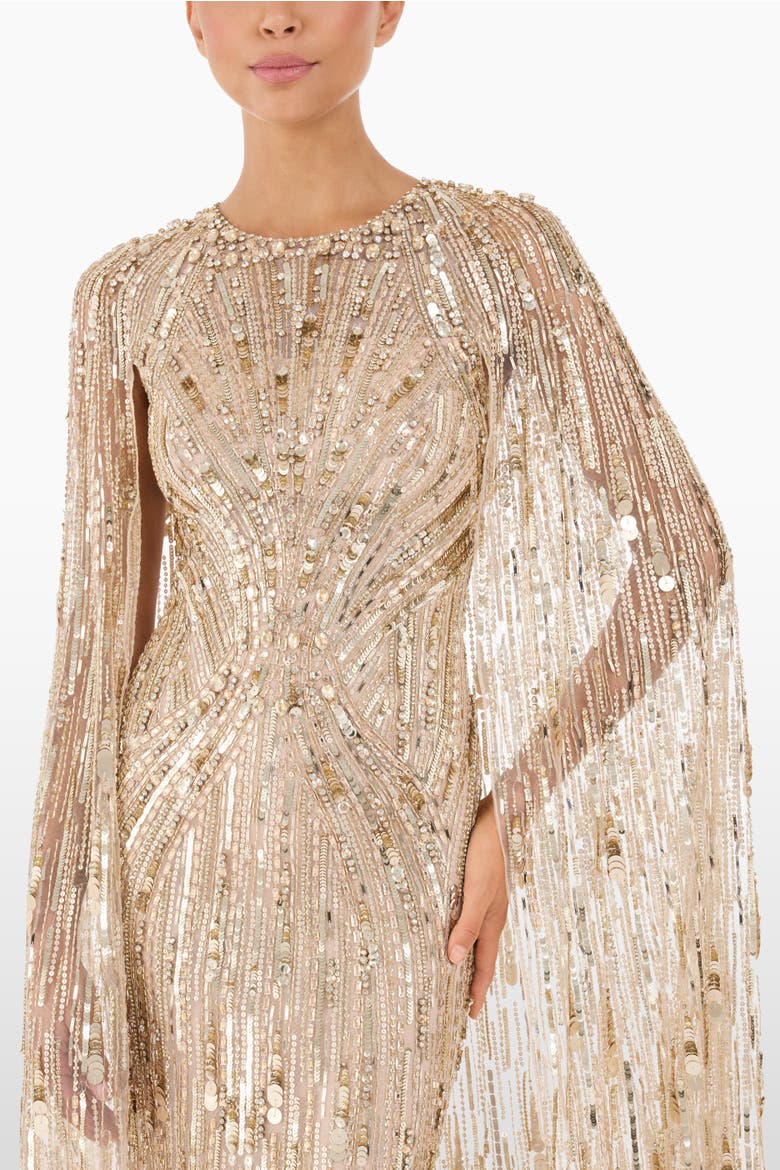 Elio Sequin-Embellished Maxi Dress, Alternate, color, Illusion