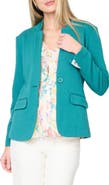 GIBSONLOOK Inverted Notch Collar Cotton Blend Knit Blazer