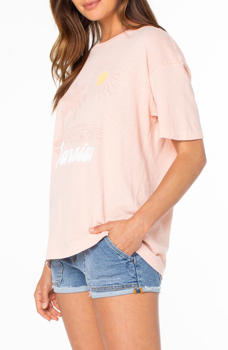 Roxy Paraiso Oversize Cotton Graphic T-Shirt, Alternate, color, Pink Champagne