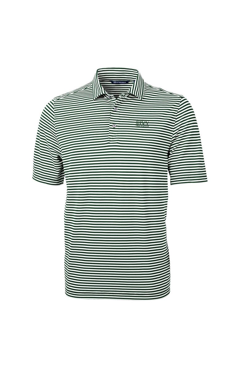 Cutter & Buck Men's Cutter & Buck  Hunter Green Ivy League DryTec Tri-Blend Virtue Eco Pique Stripe Recycled Polo, Alternate, color, 