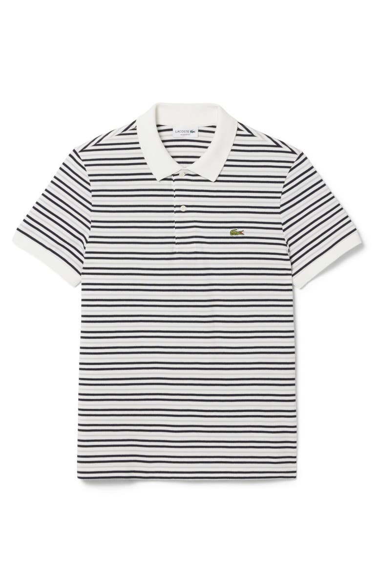 Lacoste Essentials Regular Fit Cotton Piqué Polo, Main, color, Blackbird/ Flour