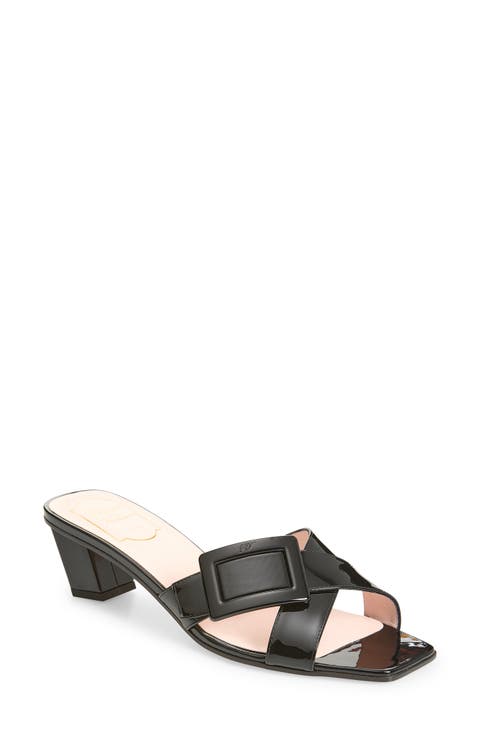 Belle Vivier Crisscross Strap Block Heel Sandal (Women)
