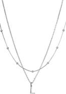 Adornia Initial Pendant Layered Chain Necklace