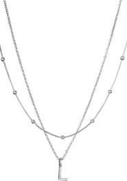 Adornia Initial Pendant Layered Chain Necklace