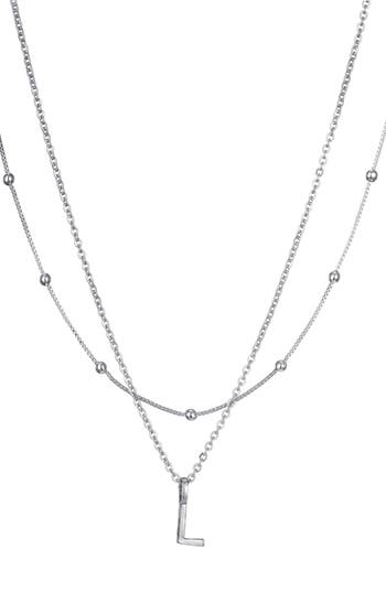 Adornia Initial Pendant Layered Chain Necklace In Silver