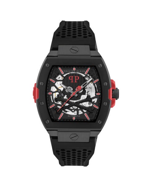 $keleton 2.0 Automatic Silicone Strap Watch Men