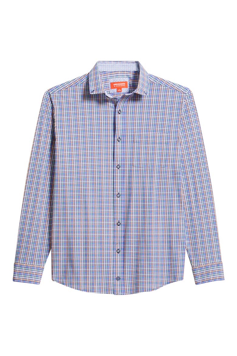 XC Motion Performance Knit Button-Up Shirt, Alternate, color, BLUE MULTI CHECK