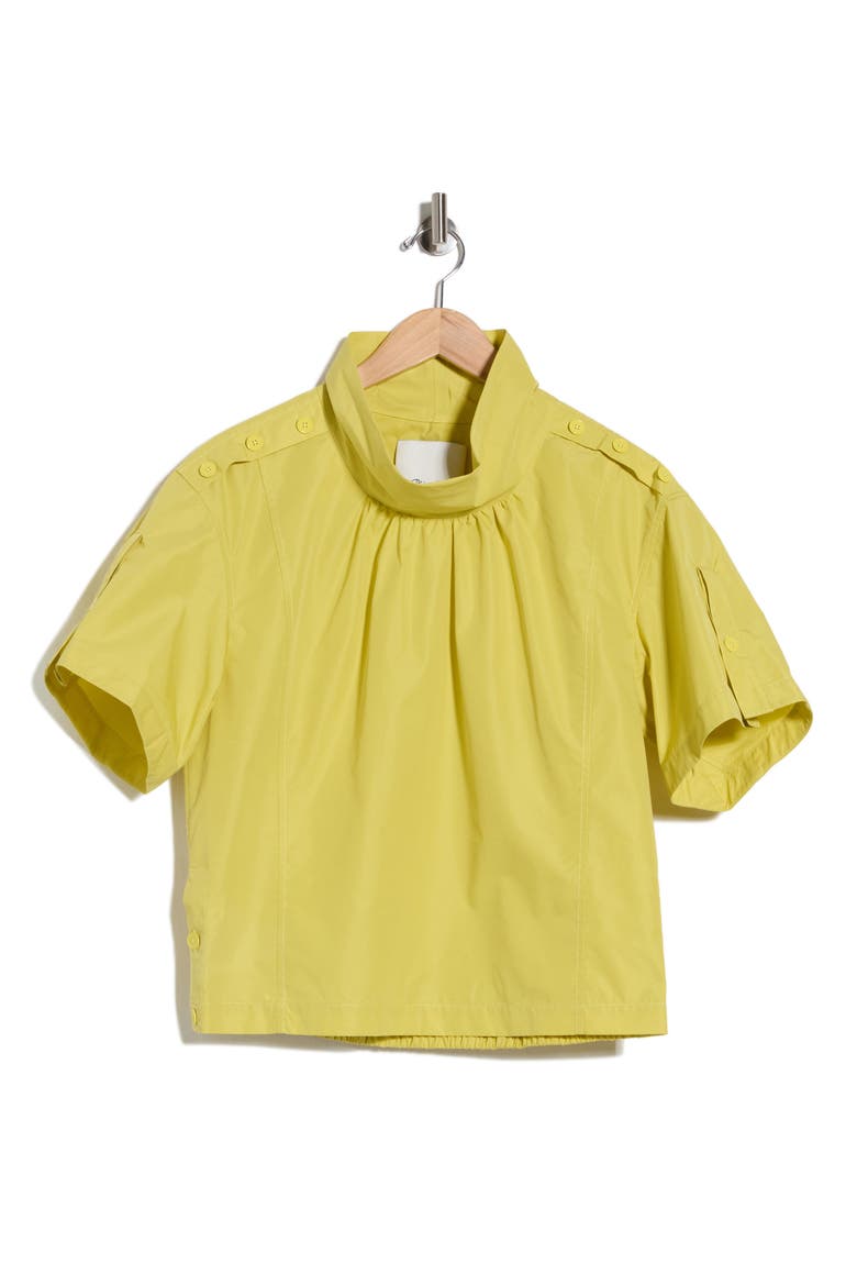 Short Sleeve Cowl Neck Top, Alternate, color, CHARTREUSE
