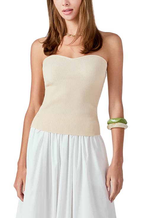 Strapless Rib Top