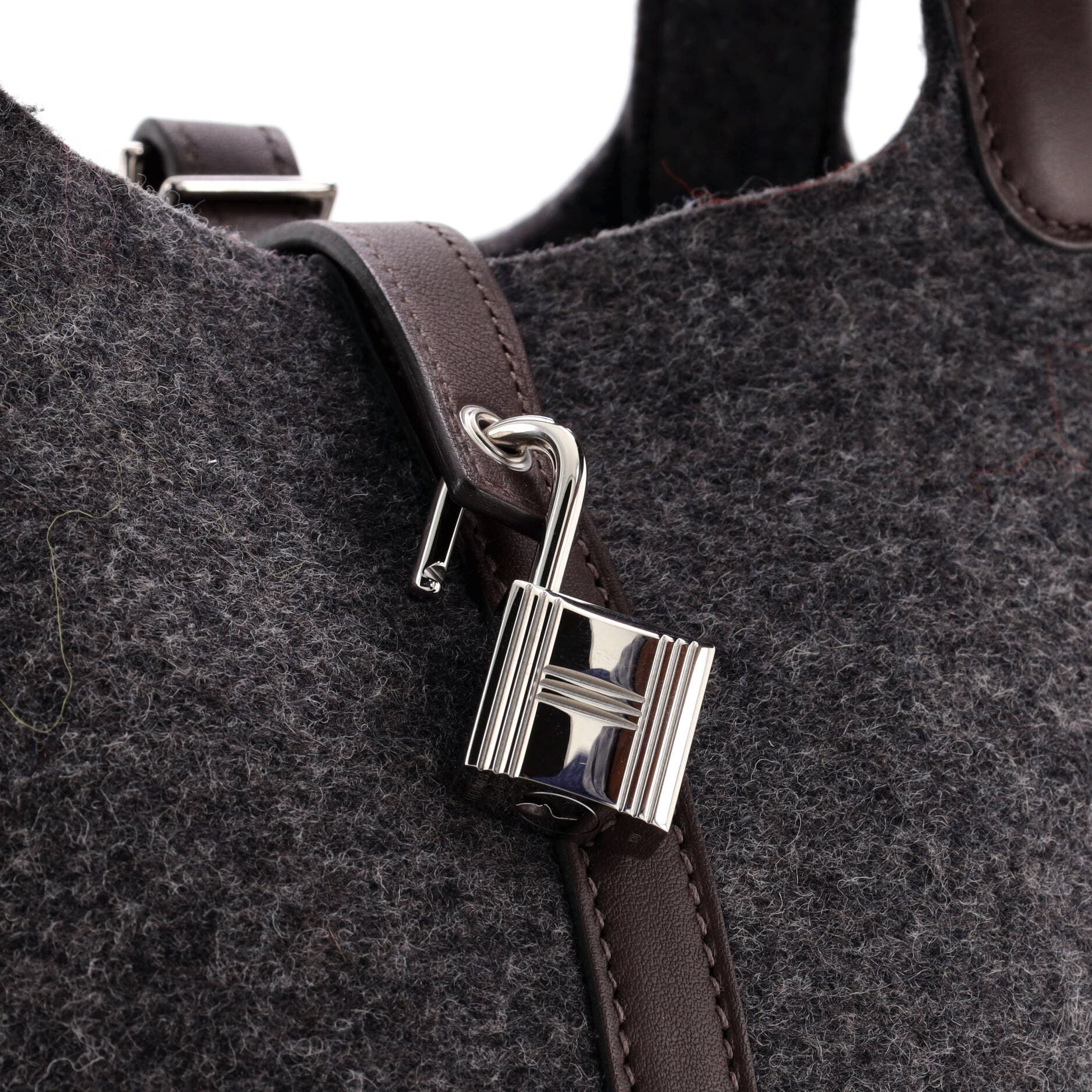 Pre-Owned Hermes Picotin Lock Bag Felt with Leather PM, Alternate, color, Gris Moyen