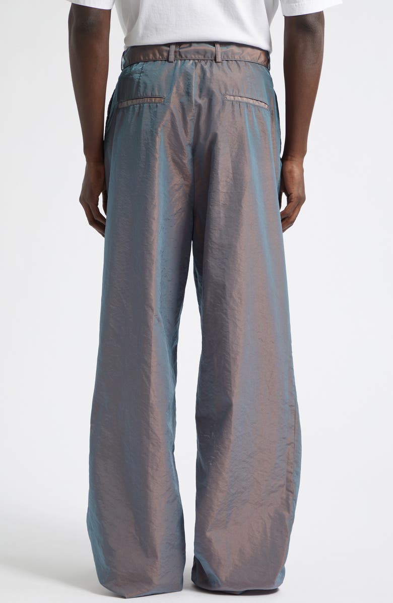 Dries Van Noten Preaches Belted Pleated Wide Leg Pants, Alternate, color, Sky