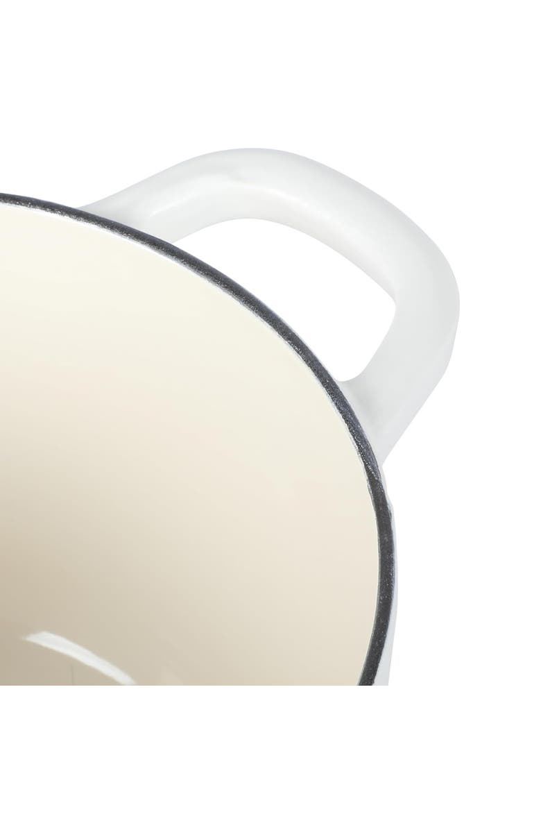 Crock-pot 3 Quart Enameled Cast Iron Saucepan with Lid, Alternate, color, White