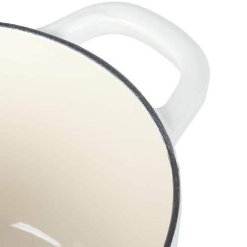 Crock-pot 3 Quart Enameled Cast Iron Saucepan With Lid In White