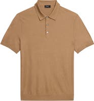 Theory Silk & Cotton Piqué Polo Sweater