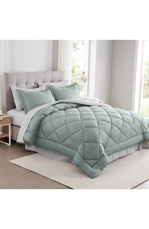 Solid Reversible 7-Piece Comforter Set