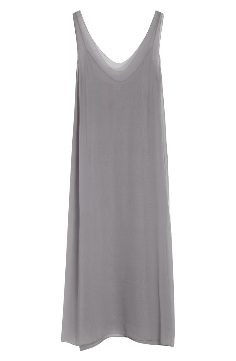 TOTEME Silk Chiffon Slipdress, Alternate, color, Light Grey