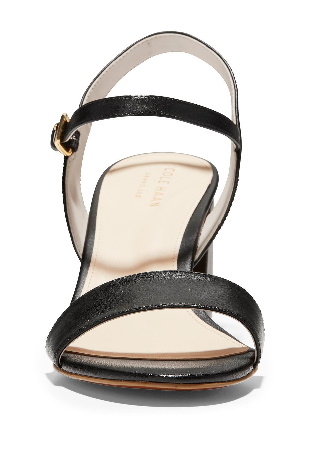 Cole Haan Josie Block Heel Sandal, Alternate, color, Black Leather / Woven