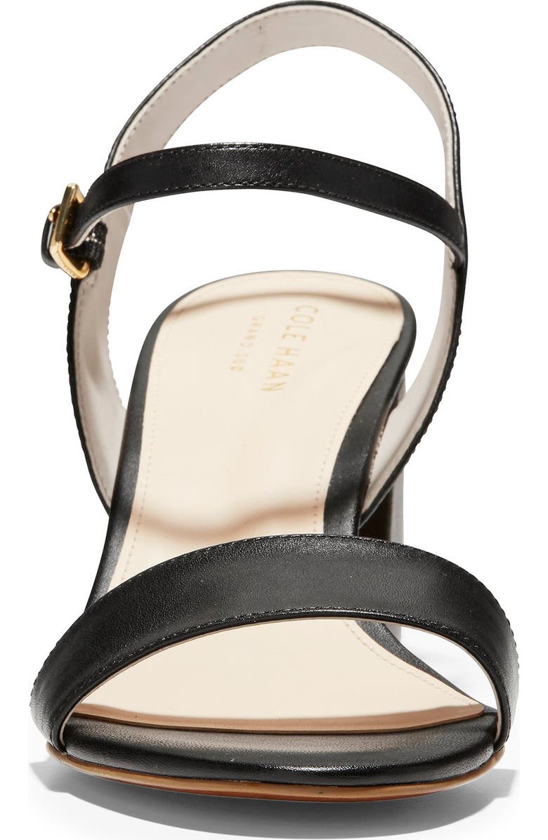 Cole Haan Josie Block Heel Sandal, Alternate, color, Black Leather / Woven