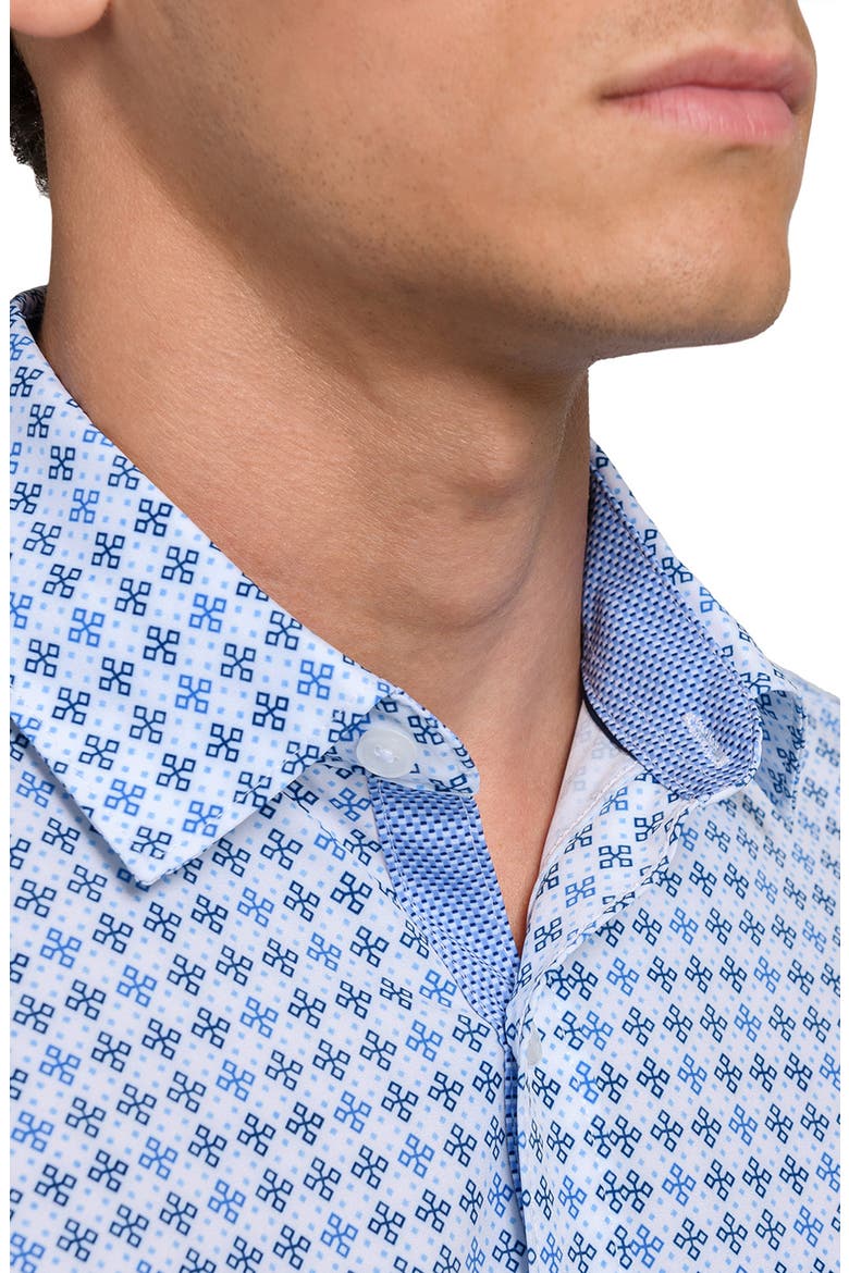 Quadruple Diamond Woven Long Sleeve Basic, Alternate, color, WHITE/BLUE