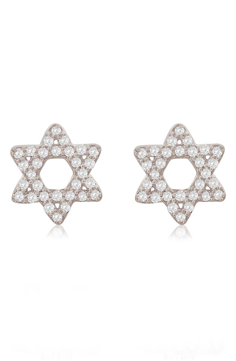 SUZY LEVIAN DIAMONDS Pavé Diamond Star of David Stud Earrings, Main, color, White Gold