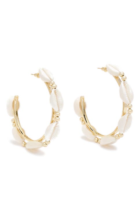 Casie Shell Hoop Earrings