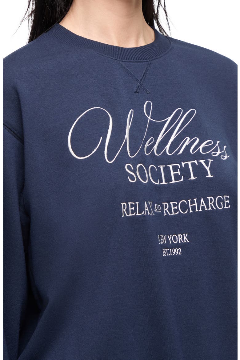 Wellness Society Sleep Sweatshirt & Shorts Set, Alternate, color, TOTAL ECLIPSE