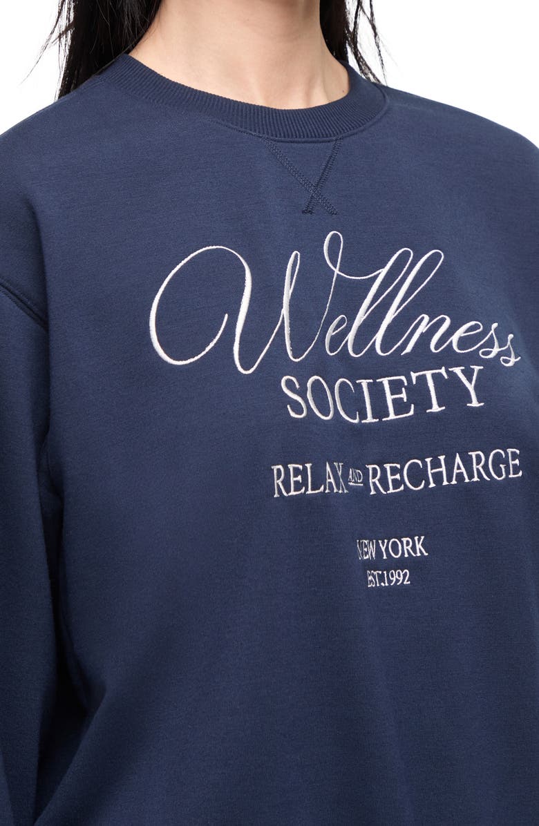 Wildfox Wellness Society Sleep Sweatshirt & Shorts Set, Alternate, color, Total Eclipse