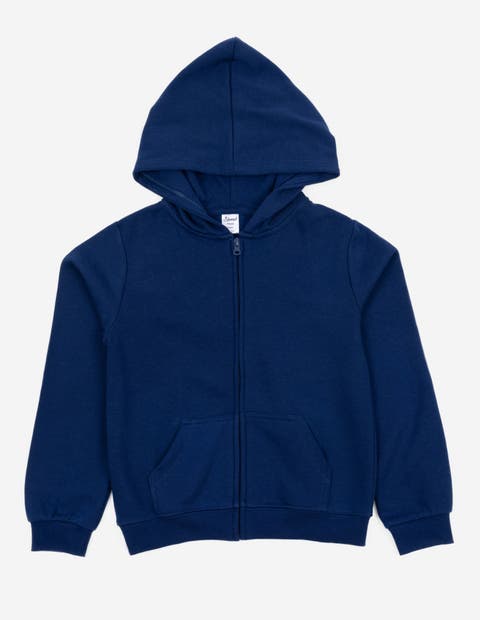 Kids Zip-Up Sweatshirt Hoodie, Cotton Blend, Solid Colors