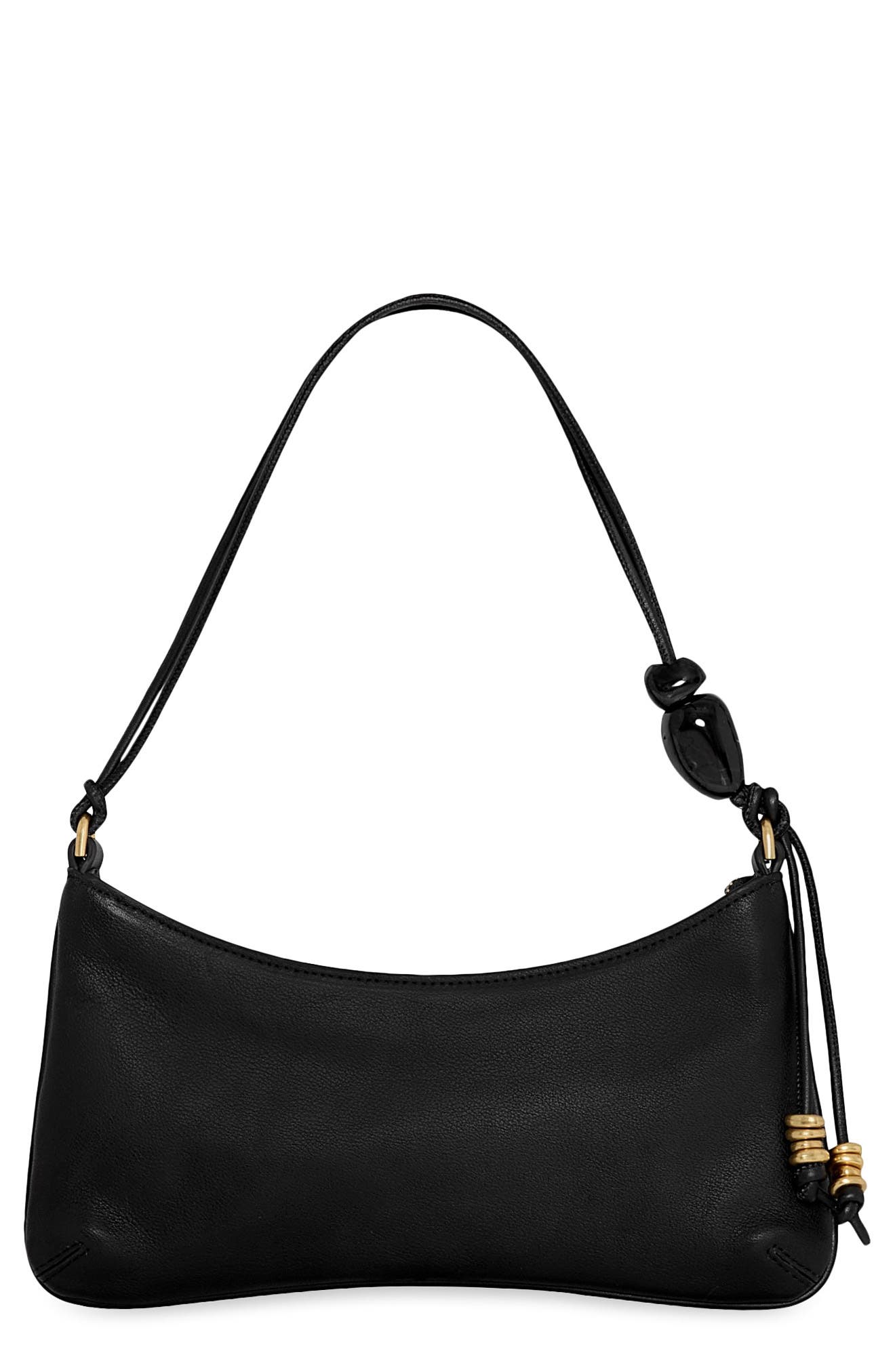 Rebecca Minkoff Reina Leather Shoulder Bag, Main, color, Black