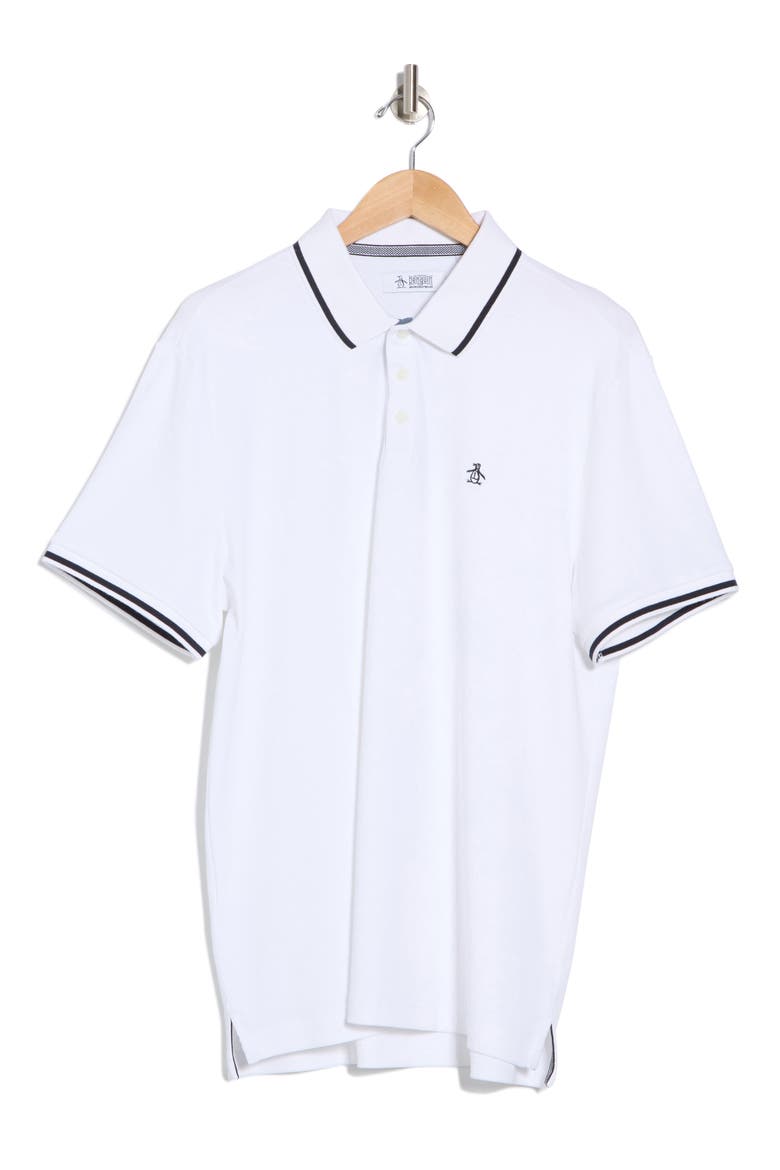 Contrast Tipped Polo, Alternate, color, BRIGHT WHITE