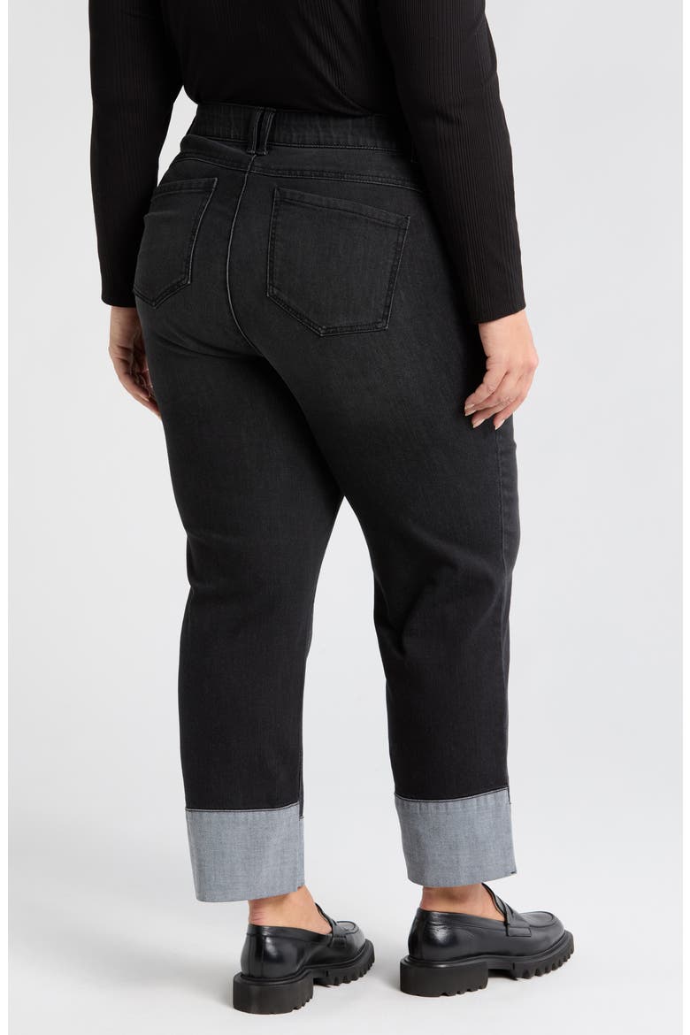 Round Up High Waist Boyfriend Jeans, Alternate, color, WASHED BLACK